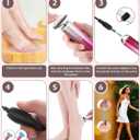 Electric Foot Callus Remover,Foot Scrubber & Callus Remover for Feet Foot Spa Pedicure Tool with 60 Grinding Discs Professional Electric Foot File Ideal (Light Pink)