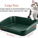 Extra Large Litter Box with High Sides 23.23" Lx16.54 Wx4.33 H, ABS Low Entry Senior Litter Pen Jumbo Pet Safe Litter Boxes Tray for Kittens to Senior Cat, Elderly and Fat Cat (Green)