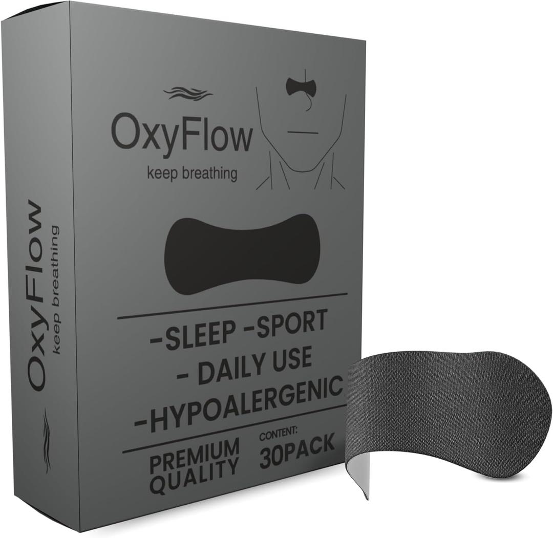 OxyFlow Nasal Strips for Breathing- for Sensitive Skin, Nose Strips for Snoring, Nasal Congestion Relief, Nasal Tape, Breathe Right, Athletic Nasal Strips, Extra Strength, Universal Fit. 2 Pack