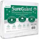 SureGuard Full Size Mattress Protector - 100% Waterproof, Hypoallergenic - Premium Fitted Cotton Cover - Smooth
