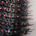 Hair Dryer Brush Blow Dryer Brush in One, Upgraded 4 in 1 Hair Dryer and Styler Volumizer with Negative Ion Anti-frizz Ceramic Titanium Barrel Hot Air Hair Straightener Brush (Black/Pink)
