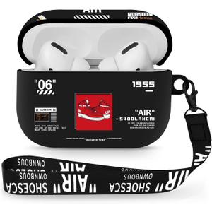 Airpods Pro 2 Case, Cute Cool Red Shoes Pattern TPU Soft Case for Airpods Pro 2/1 Gen, Shockproof with Lanyard & Keychain