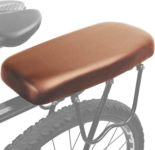 Bicycle Manned Cushion Mountain Bike Back Shelf Seat Cushion Manned Comfortable Saddle Children Back Seat(Brown)