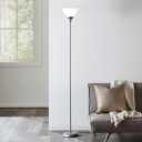 Litex Industries: Torchiere Floor Lamp in Grey Metallic with White Shade