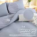 ATsense Cotton Duvet Cover Queen - 100% Cotton Waffle Weave Duvet Cover Set