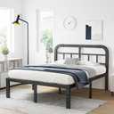 ZIYOO California King Bed Frame with Headboard 14 inch High Heavy Duty Steel Slat with 1500lbs Support, Easy Assembly, Noise Free-Black