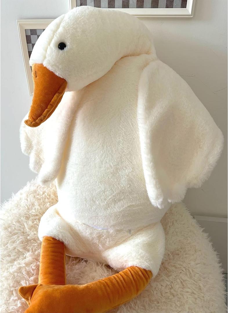 Tanha Goose Plush, Soft Goose Stuffed Animal, Cute Large Stuffed Goose, White Duck Plush Gift for Girlfriend, Kids or Best Friend51inch, 130cm
