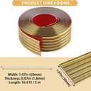Soengsau Glittery Gold Finish Molding Trim, 196.8" L x 1.97" W Peel and Stick Decoration Strip for Ceiling, Wall, Tile Edge, Furniture Cabinet, Mirror