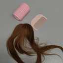 Clip in Bangs, 100% Real Human Hair Fake Clip on Bangs Hairpieces for Women French Bangs Light Brown Fringe with Temples Curved Curtain Bangs for Daily Wear