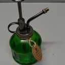 OFFIDIX Glass Plant Mister, 6.3 Inches Tall Vintage Style Spritzer Bronze Plastic Top Pump One Hand Watering Can Indoor Plant Spray Bottle for Garden, Plants, Cleaning (Dark Green)