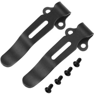 2 Pack Deep Carry Pocket Clips with 4 Pieces Screws, Stainless Steel Pocket Knife Clip Replacement for Benchmade Bugout 535 and More, Anodized Finish, Black 2 Pack Deep Carry Pocket Clips with 4 Pieces Screws, Stainless Steel Pocket Knife Clip Replacement for Benchmade Bugout 535 and More, Anodized Finish, Black