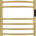 Luxury 10 Bars Gold Towel Warmer Wall Mount Electric Plug-in/Hardwired Heated Towel Rack, Heated Towel Drying Rack with Timer & Temperature Multi-Level Adjustable (Brushed Gold, 10 Bars)
