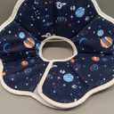 Soft Cat Cone, Adjustable Recovery Collar After Surgery to Prevent Licking Wound, Protective Cat Neck Cone, Comfortable Pet Elizabethan Collar for Cats Kittens and Puppies (M) (M (Neck: 8.5-11.6 in), Planet Pattern)