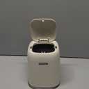 2 Pcs Mini Desktop Trash Can with Press Type Lid, Tiny Waste Can with 5 Rolls of Trash Bags, Countertop Garbage Bin for Kitchen Bedroom Bathroom Desk Office Home Vanity Tabletop(White)