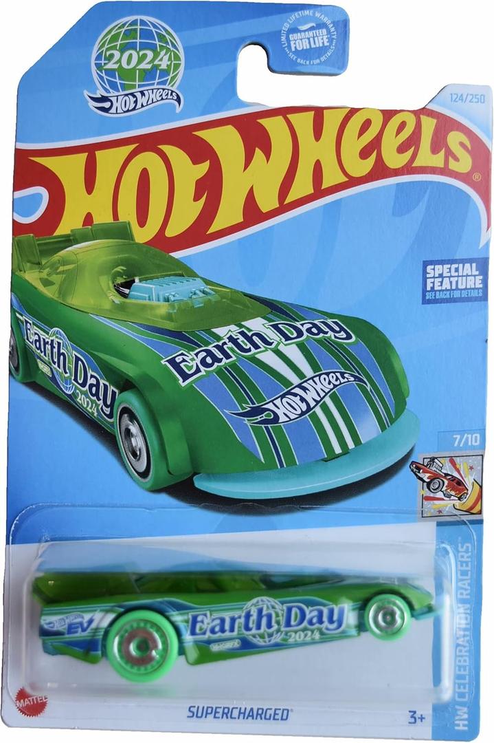 Matchbox Hot Wheels Supercharged, HW Celebration Racers 7/10 [Green] 124/250 Earth Day