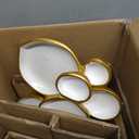 Clustered Serving Bowl, Nine-Grid Design Gold Charcuterie Tray, Elegant Snack Platter, Multipurpose Entertaining Centerpiece for Parties, Appetizers, Nuts, Fruit (White)