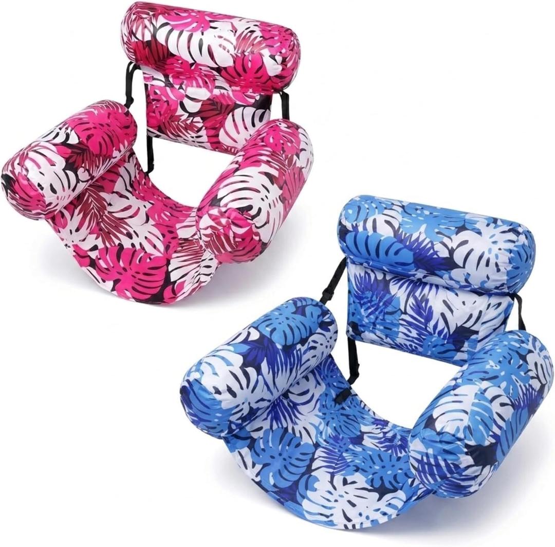 Pools Floats Adults 2 Packs, Inflatable Pools Floats Chairs, Portable Water Hammock for Summer Pool & Beachs