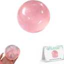 Squishy Coconut Oil Stress Ball Slow Rebound Sensory Squeeze Balls Crunchy Fidget Balls Gifts for Adults Help for Relax Focus Autism ADHD Portable Odorless Non-Sticky Easy to Clean(Pink)