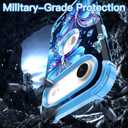 LONTECT for iPhone Air Case Glow in The Dark Three Layer Heavy Duty Shockproof Hard PC+Soft Silicone Rugged Full Body Protective Case for Women Girls,Sky Blue