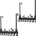 2 Pack Over Door Clothes Hanger Shower Room Over Door Hooks Black 8 Hooks