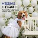 ASENKU Dog Dress Pet Wedding Dress Princess Lace Puppy Birthday Party Outfit Formal Apparel Girl for  Dogs Cats (XL, White)