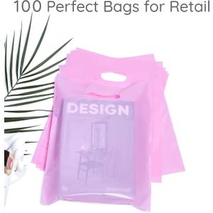 2 x Choice Marts Merchandise Bags Pastel Pink 100 Bags 9"x12" Extra Thick 1.5Mil Glossy Bags With Handles