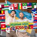 Soccer Birhday Party Decorations Photo Booth Frame,International Flags Themed Photo Props, Sports Party Decorations for Futbol Game Night, Sports Event, World Flags Selfie Frame for Party Favors