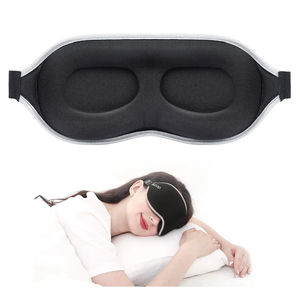 MZOO Luxury Sleep Mask for Back, Side Sleeper, Complete Light Blocking Sleeping Eye Mask Night Blindfold, 3D Zero Pressure & Spacious for Lash Extensions, Breathable Soft Eye Cover Flight Nap Travel Black