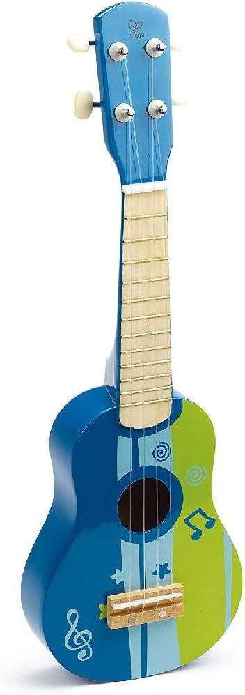 Hape Kids Wooden Toy Ukulele | 21 Inch Wooden Ukulele Musical Instrument with Vibrant Sound and Tunable Nylon Strings for Children, Blue, L: 21.9, W: 8.1, H: 3 inch
