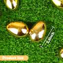 LEASEN 24 Pack Gold Easter Eggs, 2.3 Inch Metallic Plastic Empty Eggs, Surprise Golden Eggs Fillable for Easter Treats Fillers, Easter Eggs Hunt, Easter Party Favor, Basket Stuffers Fillers