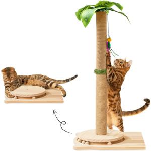 MLKFEDR Cat Scratching Post 33 Tall Cat Scratcher for Indoor Cats Cat Tree Wrapped Sisal Rope with Hanging Ball Cute Wooden Cat Toy for Large Cats Kitties