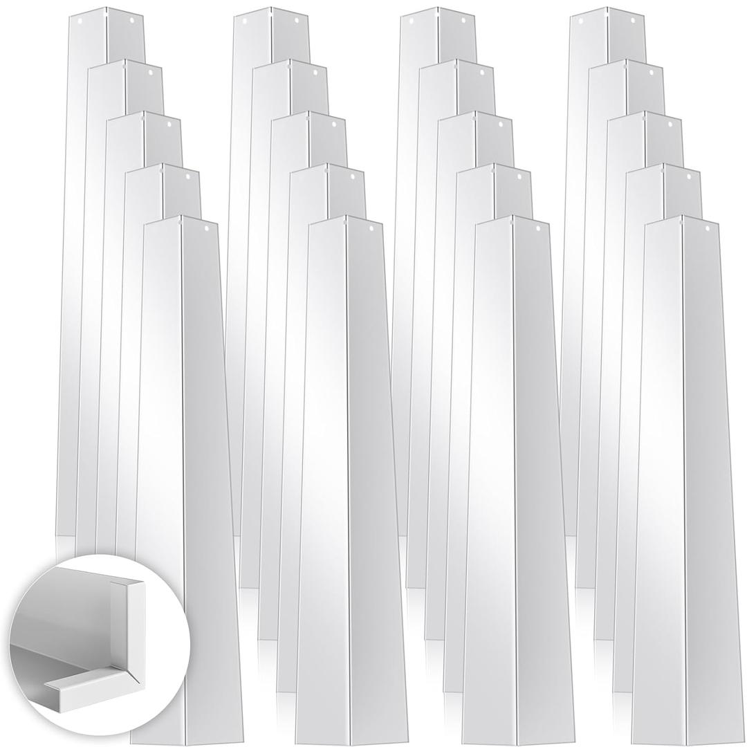 Therwen 20 Pcs 1.18 Inches x 1.77 Inches x 11.5 Inches Aluminum Siding Corners with 60 Pcs 0.79'' Nails , Included Siding Building Material Tools