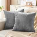 Velvet Pillow Covers with Zipper, Gray, 18x18 Inches, 2 Pack
Super Soft, Cozy Luxury Feel, Square Decorative Pillow Covers, for Bedroom Sofa Couch, All-Season Comfort, Easy Care