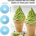 3pcs Nozzle Replacement for Ninja CREAMI, BPA-Free Replacement Nozzles Parts Compatible with Ninja Swirl Ice Cream & Soft Serve Makers Nc700 Nc701 Series (Blue)
