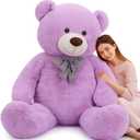 MaoGoLan Giant White Teddy Bear Stuffed Animal 6 Feet, Soft Cuddly Smiling Face Big Life Size Valentines Teddy Bear Plush Gift for Boyfriend Girlfriend, Birthday