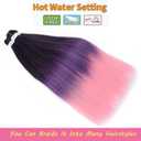 Pre-Stretched Braiding Hair, Ready to Use Synthetic Extensions for Easy Box Braids & Protective Styles, Tangle-Free Soft Texture, 3 Pack (95g/Bundle) 30 Inch - Ombre Purple & Pink Color (Also in More)