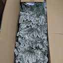 Puleo International 7.5 Foot Pre-Lit Slim Flocked Fraser Fir Artificial Christmas Tree with 500 UL Listed Clear Lights