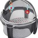 Fisher-Price Portable Bassinet On-The-Go Baby Dome, Travel Play Space with Developmental Newborn Toys & Canopy, Arrows Away
