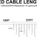 Heceltt Christmas Lights Outdoor, 1280 LED 131FT Ice Lights for Outside, 8 Modes Plug in 240 Drops Ice String Light with Timer Memory Function Hanging Light for Christmas Decor(Cool White)