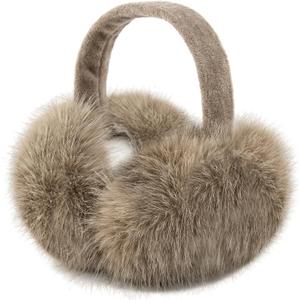 FSTEOE Women Winter Ear Muffs Foldable Girl Ear Warmer Fashion Furry Earmuff Soft Ear Cover Cold Weather