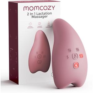 Momcozy A1Pro Lactation Massager, Deep Vibration & Rapid Heating for Clog Relief & Efficient Pumping, Breastfeeding Essentials with Memory Function & Fast Charging, for Postpartum Mom