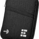 Zero Grid RFID Passport Holder & Travel Wallet, Zippered Wallet for Men & Women, Fits Passport, Cards, Cash, Tickets, ID, Sim Card; Premium & Compact Travel Document Holder - Midnight Black (Single)
