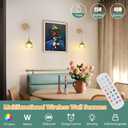 Battery Operated Wall Sconce with Green Tulip Shade Pattern Glass Adjustable Chain Retro Gold Wall Mounted Light, Modern Wall Lamp Fixtures Decor for Bedside Bedroom Indoor Doorway (Battery Operated (1 pack)- Long Cord)