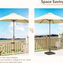 C-Hopetree Heavy Duty Metal Patio Umbrella Holder Clamp, Outdoor Adjustable Parasol Base Stand Bracket for Deck Railing Mount, 2PCS