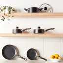 Amazon Basics Ceramic Non-Stick Cookware 8-Piece Set, Pots and Pans, Black