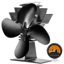 CWLAKON Wood Stove Fan Heat Powered - Upgrade Designed Silent Operation 4 Blades with Stove Thermometer, Fireplace Fan for Gas/Pellet/Wood Burning Stove-Eco Friendly and Efficient Heat Distribution