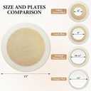 15 Inch PVC Vinyl Placemats,Set of 6 Round Place Mats,Waterproof Circle Place Mats,Non Slip Durable Wipeable Table Mats for Kitchen,Dining,Party,Camping(6, Geometric Embossing)