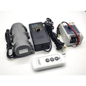 24V DC Motor 3800rpm Strong Vibration Industry Mini Vibration Motor Sturdy Plastic Shell Rotary Speed Vibrating Motor for Massage Bed Chair Medical Instruments(24V Motor+Power +Remote Control)