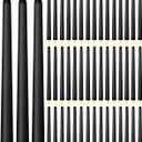 Funtery 48 Pcs Flameless LED Taper Candles Battery Operated Candles Bulk Realistic LED Candlesticks Flickering for Wedding Church Graduation Party Home Decor(Black,Classic Style)