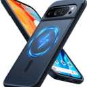 TORRAS Magnetic Shockproof for Google Pixel 9 Pro XL Case, [Fit for MagSafe][16FT Mil-Grade Drop Protection] Translucent Protective Anti-Fingerprint Anti-Scratch Case for Pixel 9 Pro XL, Black